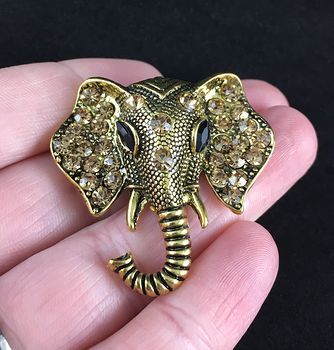 Beautiful Gold Toned Elephant Head Brooch Pin Jewelry #vOKzRCXZVnc