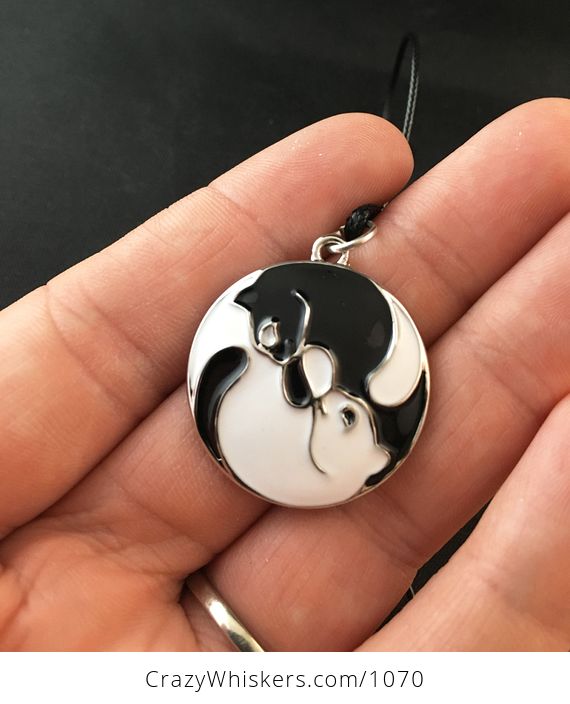 Black and White Cat Yin and Yang Pendant - #Yx9oG7E8eIM-1