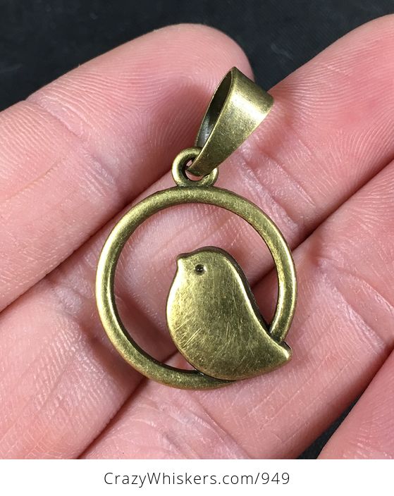 Bronze Toned Tibetan Silver Bird in a Ring Pendant Necklace - #Iel6r5VKb7s-1