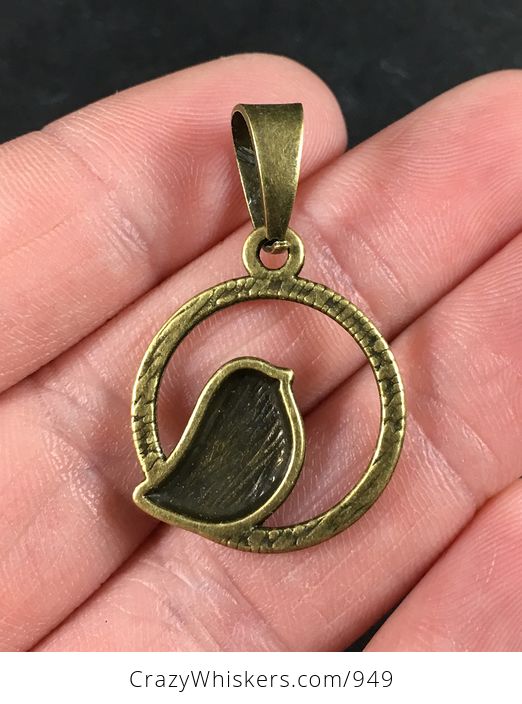 Bronze Toned Tibetan Silver Bird in a Ring Pendant Necklace - #Iel6r5VKb7s-2