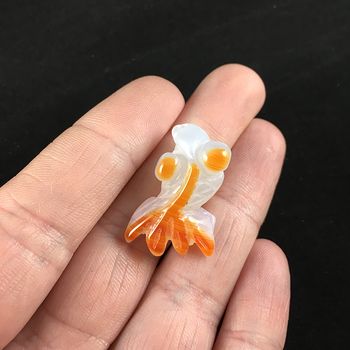 Carved Agate Goldfish Jewelry Pendant #jTUiqe1LNBk