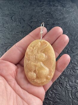 Carved Bunny Rabbit Jasper Stone Pendant Jewelry Ornament Mini Art #HPYbQpgBtxU