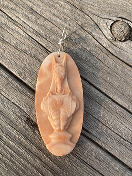 Carved Egyptian Anubis God Stone Jewelry Pendant Ornament Mini Art #AhxacVGdEHE