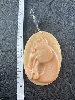Carved Horse Jasper Stone Pendant Jewelry Mini Art Ornament #6OnXJwqUQIM