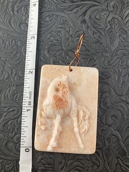 Carved Horse Jasper Stone Pendant Jewelry Mini Art Ornament #V4wn1XYf8OE