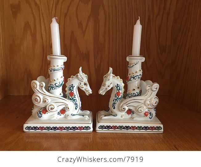 Collectible the Imperial Dragons of Heaven and Earth Franklin Mint Candle and Cone Incense Holders - #5gndkLjYMBE-9