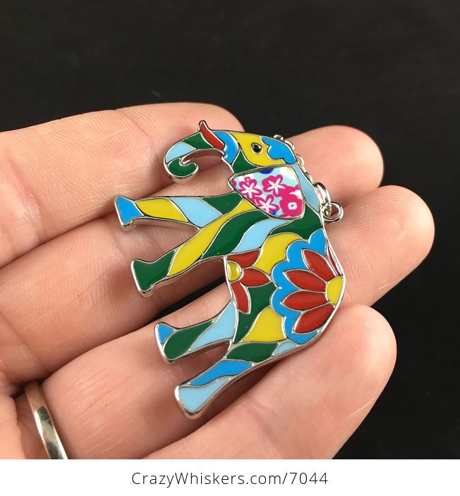 Cute Colorful and Floral Elephant Necklace Jewelry - #mP9JJFWGLMQ-3