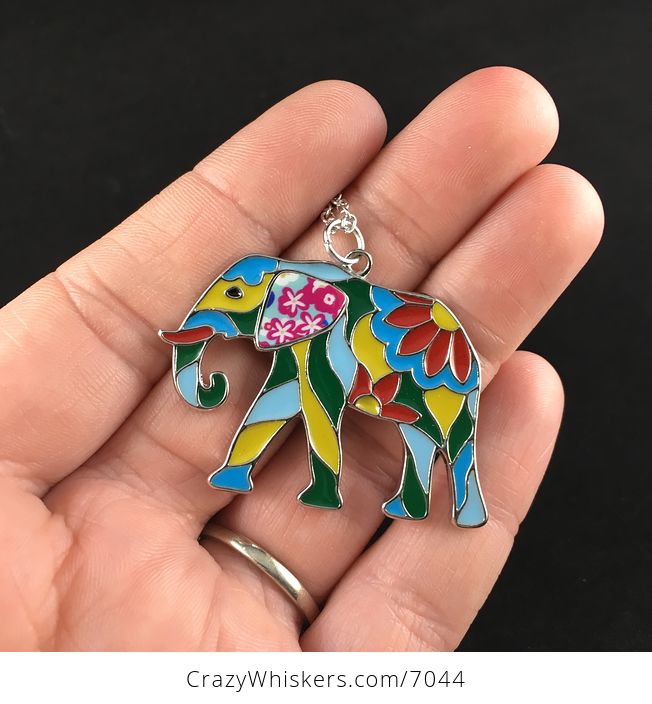 Cute Colorful and Floral Elephant Necklace Jewelry - #mP9JJFWGLMQ-1