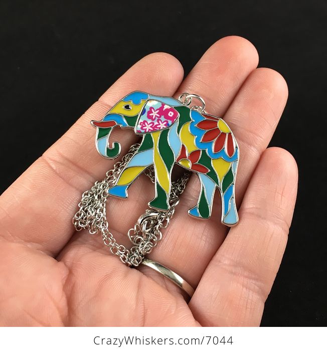 Cute Colorful and Floral Elephant Necklace Jewelry - #mP9JJFWGLMQ-5