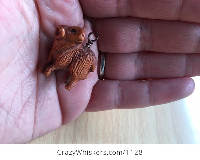 Cute Ram Ojime Bead Pendant Hand Carved Boxwood Signed by Carver - #Swg34Ja7g48-1