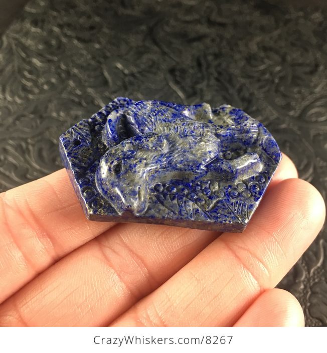 Dachshund Teckel Dackel Wiener Dog Carved Lapis Lazuli Stone Pendant Jewelry - #rSEvA5pMGhA-4