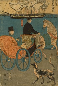 Digital Illustration of a Tourist in a Carriage in Japan #HAIj9h2fivE