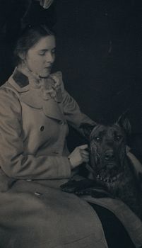 Digital Photo of a Woman and Great Dane #OOcICfOIPPo