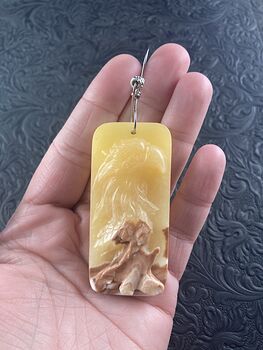 Eagle Carved in Jasper Stone Pendant Jewelry #SNggN7KuLgc