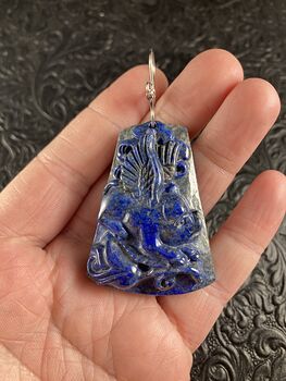 Flying Pig Carved Lapis Lazuli Stone Pendant Jewelry #lEUaqP5EjuE