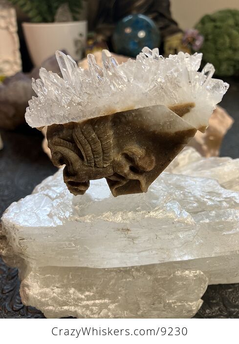 Hand Carved Crystal Stone Pegasus Figurine - #NpwYWr8b1Js-2