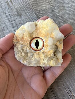 Hand Carved Rock Crystal with a Dragon Eye Figurine #B16czdRDujk