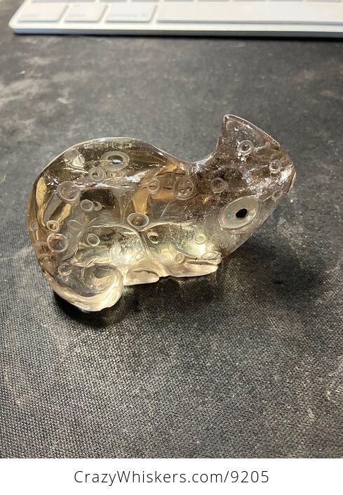 Hand Carved Smoky Quartz Stone Chameleon Lizard Crystal Figurine - #tjytShXof9w-7