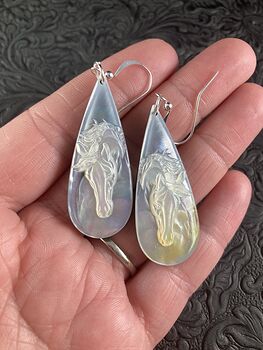 Horse Mother of Pearl and Jasper Earrings Jewelry #7VAgNtRhS8c