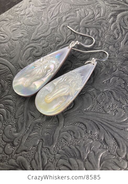 Horse Mother of Pearl and Jasper Earrings Jewelry - #7VAgNtRhS8c-5