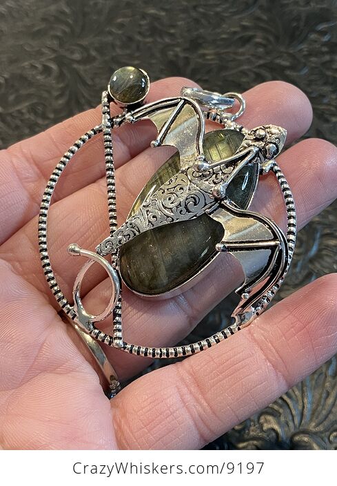 Labradorite Dragon Charm Pendant Stone Crystal Jewelry - #hUHptplTKsY-4