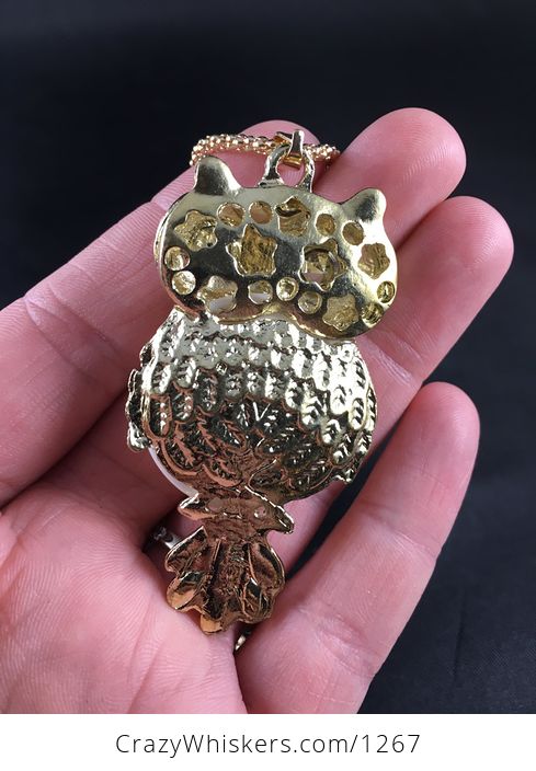 Owl Pendant with Rhinestones and Opal Body - #e8OGuER1K3A-2