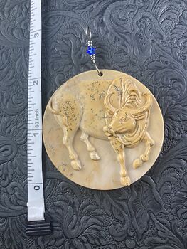 Pendant Jewelry Taurus Bull Buffalo Carved in Jasper Stone Ornament Mini Art #CUkXXWkcLsI