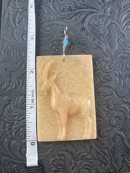 Pendant of a Goat Carved in Orange Jasper Stone Jewelry or Ornament Mini Art #fVXn7tkcAyk