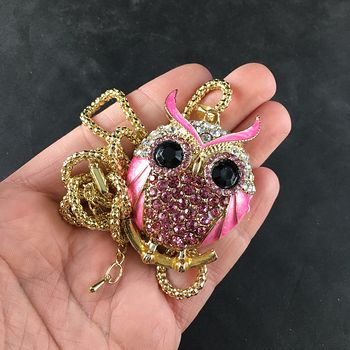 Pink Owl Jewelry Necklace Pendant #EnwMZynCjNA