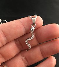 Rhinestone Silver Tone Snake Pendant Perfect Gift for a Snake Lover #nkMHcqFL8WI