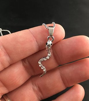 Rhinestone Silver Tone Snake Pendant Perfect Gift for a Snake Lover #nkMHcqFL8WI