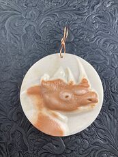 Rhinoceros Carved Orange Jasper Stone Pendant Jewelry #iIKzkdCv1dg