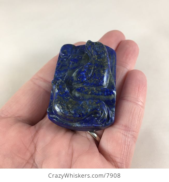 Seals Carved Lapis Lazuli Stone Pendant Jewelry - #8cVO1LKiEkk-2