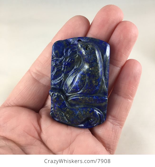 Seals Carved Lapis Lazuli Stone Pendant Jewelry - #8cVO1LKiEkk-1
