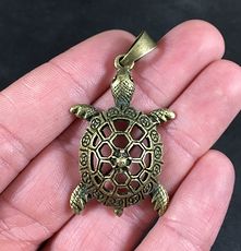 Small Cute Vintage Bronze Toned Sea Turtle Pendant Necklace #tzr4FjpTtNE