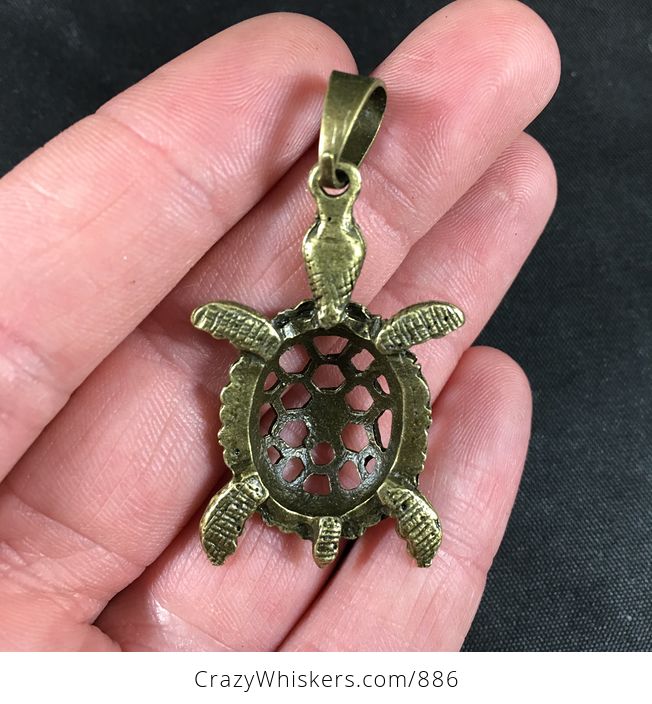 Small Cute Vintage Bronze Toned Sea Turtle Pendant Necklace - #tzr4FjpTtNE-2