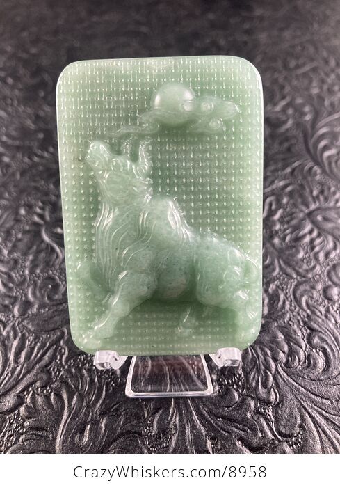 Taurus Bull Carved Green Aventurine Stone Pendant Cabochon Jewelry Mini Art Ornament - #Ue0EJIq7Zqk-1