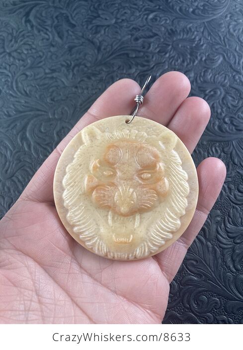 Tiger Carved Jasper Stone Pendant Jewelry Ornament or Mini Art - #6jYHIo0P2Yg-2