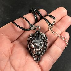 Unisex Stainless Steel Angry Lion Head Pendant Necklace #EQa9mWdedjE