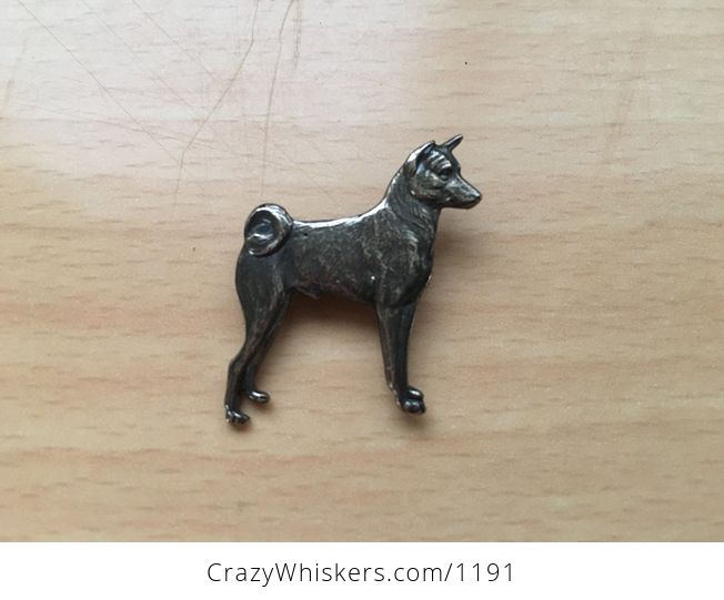 Vintage Basenji Dog with a Curly Tail Brooch Pin Signed Copyright Sterling - #AElG3PZ2QQY-1