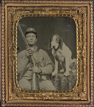 Vintage Digital Photo of a Dog and Unidentified Confederate Soldier Between 1861 and 1865 #iSwku4U4rF4