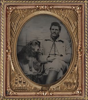 Vintage Digital Photo of a Dog and Unidentified Union Soldier Between 1861 and 1865 #xrbbdM9MgtE
