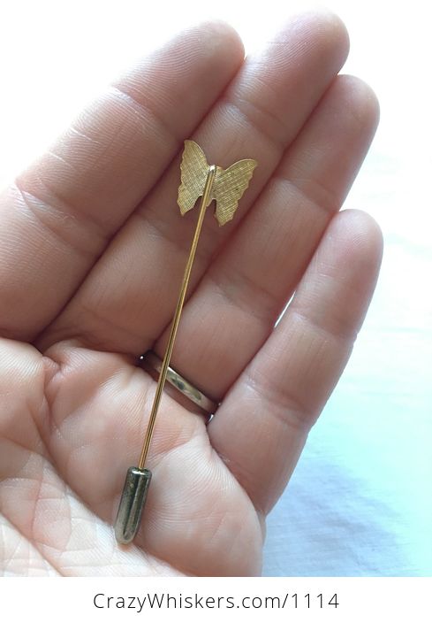 Vintage Gold Tone Butterfly Stick Pin Shipping Included in Price - #jSIY6YMXNbk-2