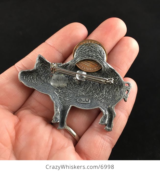 Vintage Jj Jonette Piggy Bank Pig Penny Brooch Pin Jewelry - #fiKM0qHgl58-5