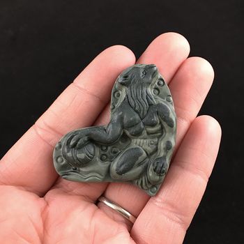 Werewolf Carved Ribbon Jasper Stone Pendant Jewelry #Ma1ukP6BF6I