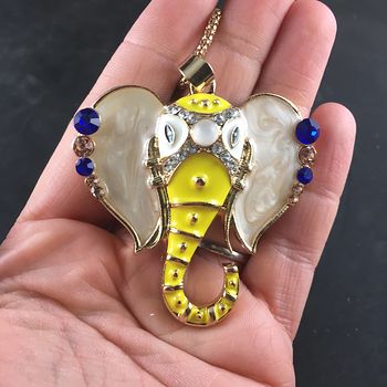 Yellow Faced Elephant Head Pendant Jewelry #TSxHvIMUfKU