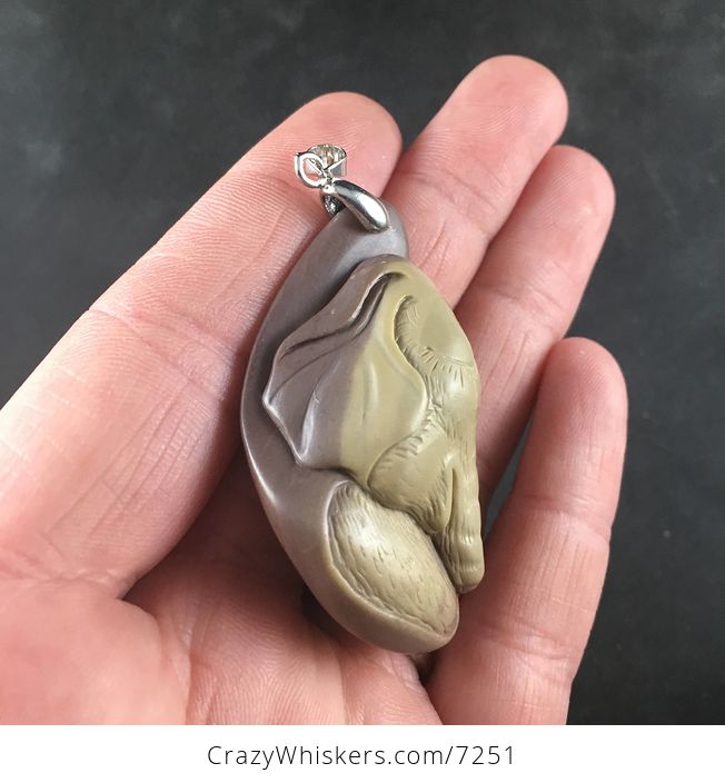 Adorable Baby Elephant Face Jewelry Pendant Carved Picasso Jasper Stone Necklace - #YuAd0ERBV08-4