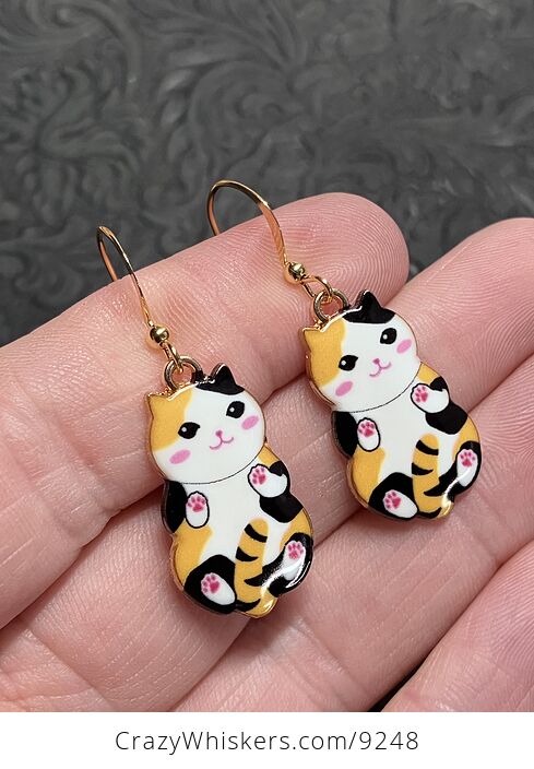 Adorable Calico Kitten Cat Earrings - #Yzdhg2EsldM-2