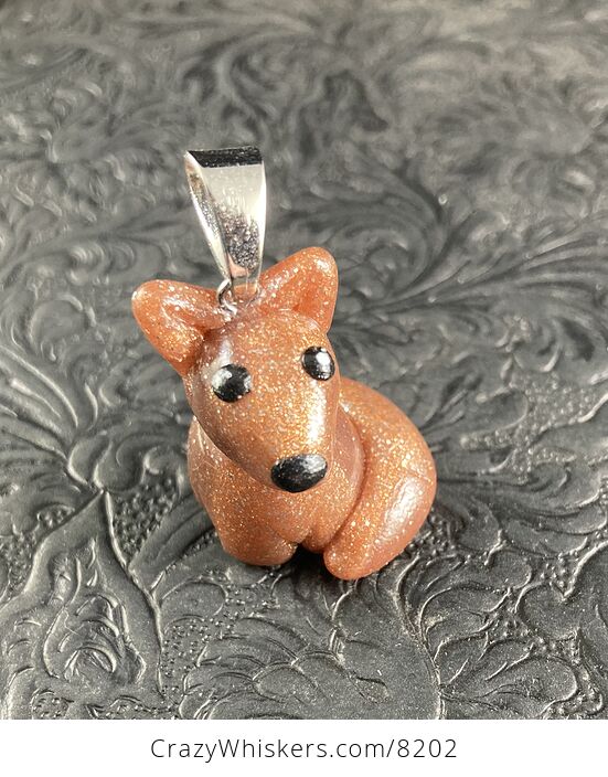 Adorable Fox Polymer Clay Pendant Animal Jewelry - #dR9aiJ32cuQ-1