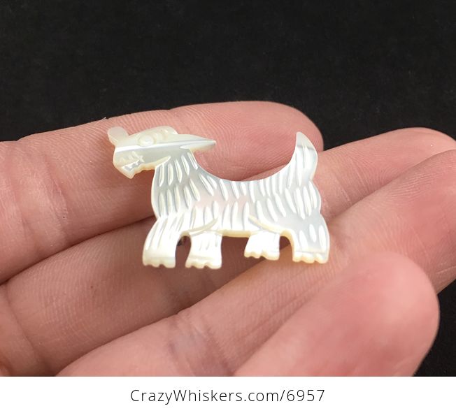 Adorable Mother of Pearl Shell Goat Vintage Brooch Pin Jewelry - #fpRz4cduKAc-2